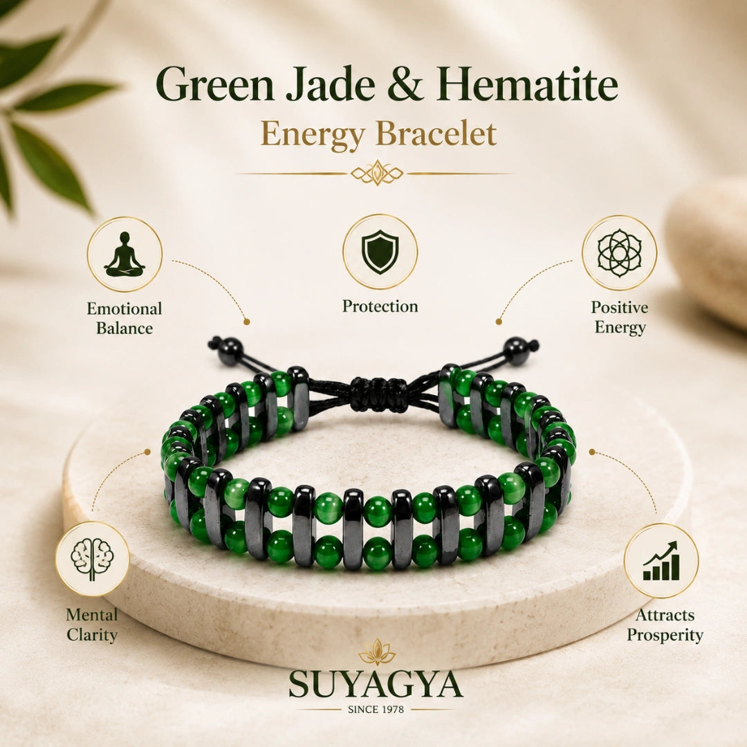 Green Tiger Eye & Hematite Bracelet | Handcrafted Natural Gemstone Bracelet