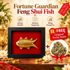 Fortune Guardian Feng Shui Fish + FREE Original Pyrite Stone