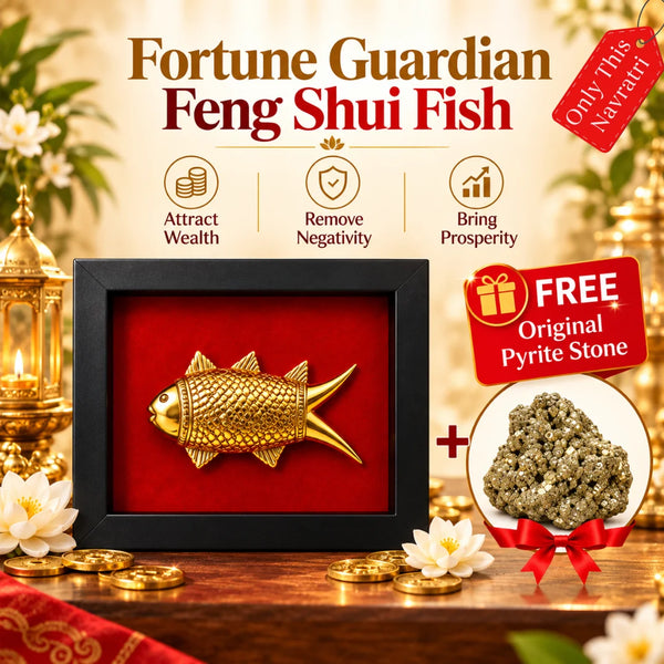 Fortune Guardian Feng Shui Fish + FREE Original Pyrite Stone